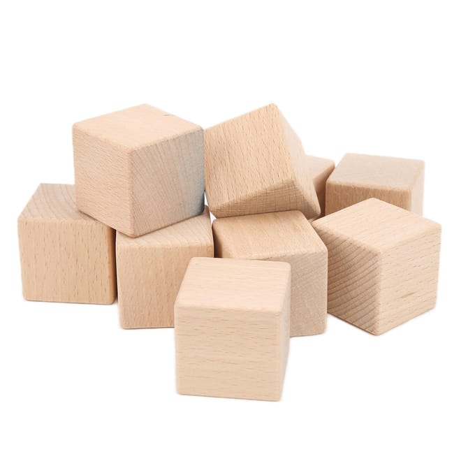 10 Stuks Onbewerkte Houten Blokken 4cm Glad Duurzaam Stevig Uniforme Maat Kleine Houten Kubussen voor Knutselen DIY Woondecoratie beige