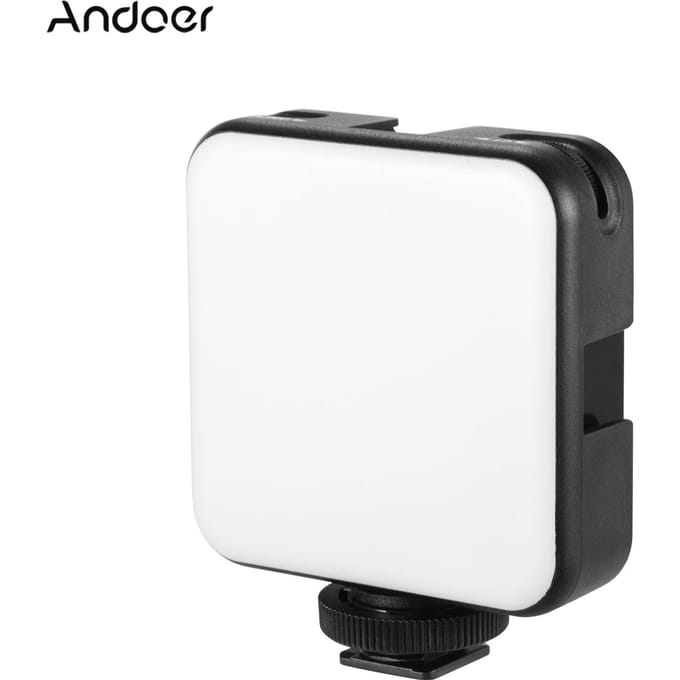 W64 Mini Bi-color Vlog LED-lamp 2500K-6500K Dimbaar 6W Ingebouwde oplaadbare batterij met 1 LED Light zwart