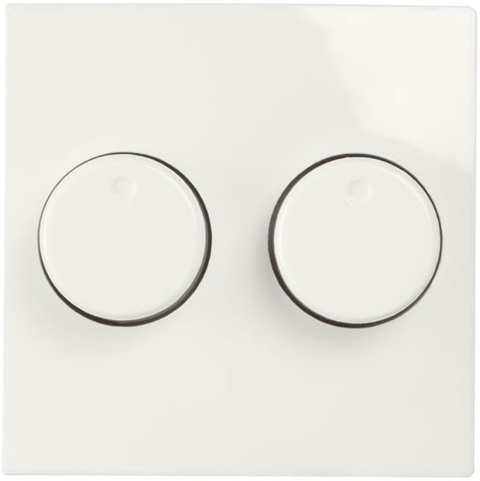ION V1 J1 centraalplaat voor duo dimmer wit knopbediening