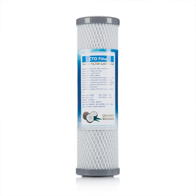Waterfilterpatroon CTO Kokosnootschelp Actieve Kool Zuiveringspatroon voor 10in Filter