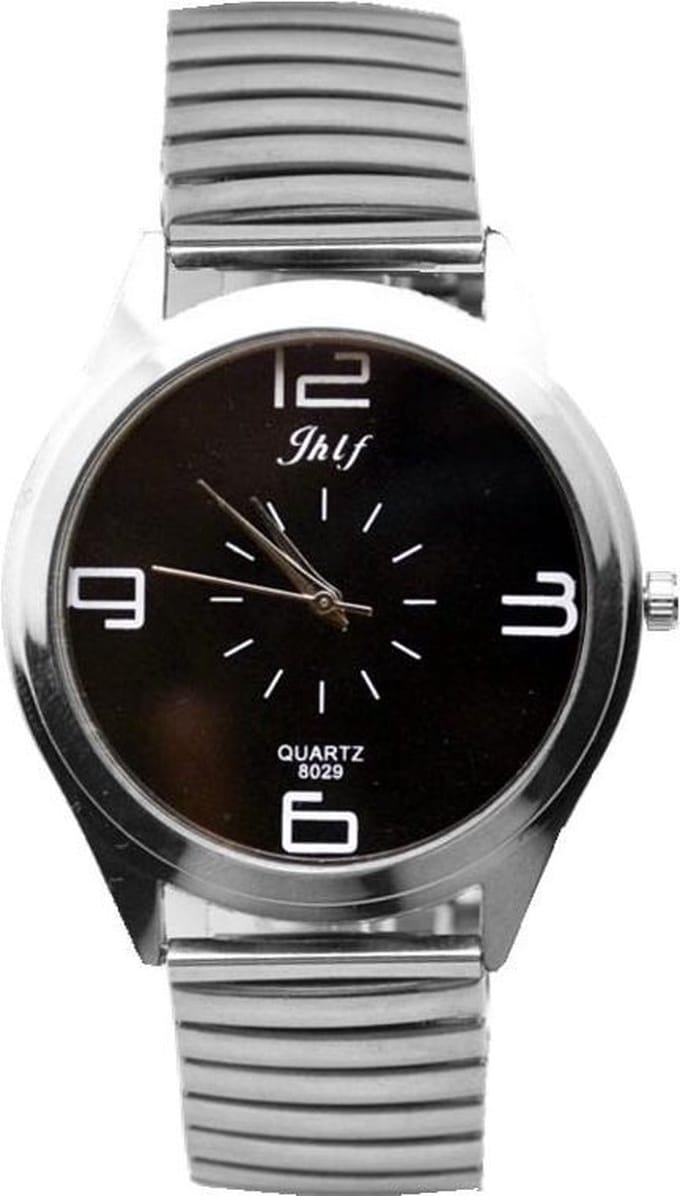 Fako® - Horloge - Rekband - 42mm - Zilverkleurig - Wit