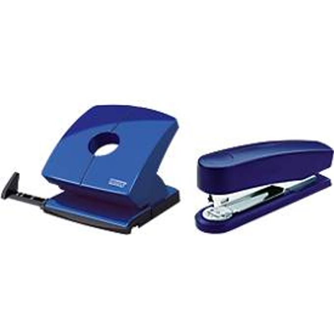 Voordeelset Novus Hefter B2 + perforator B 230, nietvermogen 25 vellen, perforeervermogen 30 vellen, blauw