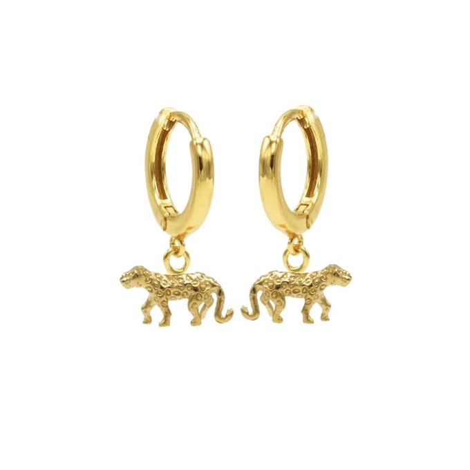 Karma Oorringen Hinged Hoops Leopard Goud