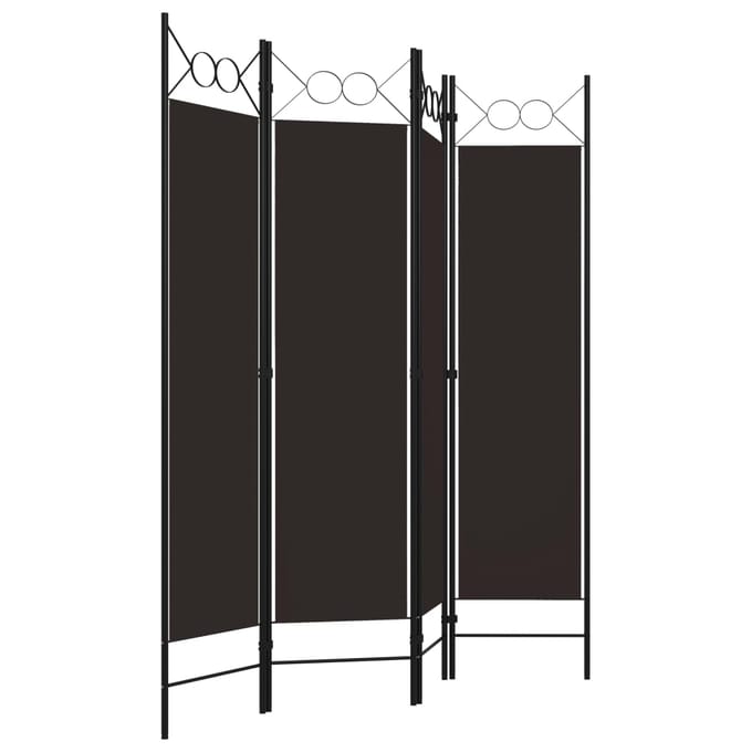 vidaXL - Kamerscherm - met - 4 - panelen - 160x180 - cm - bruin