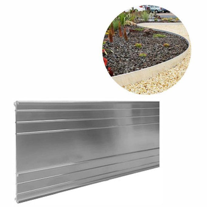 Ultra sterke aluminium Borderrand Hoogte: 10-14-24 cm, Lengte: 1-30 m | Gazonrand | Kantopsluiting