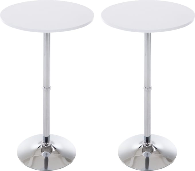 CLP Set van 2 metalen Statafels - Partytafel Bartafel - Hout - wit