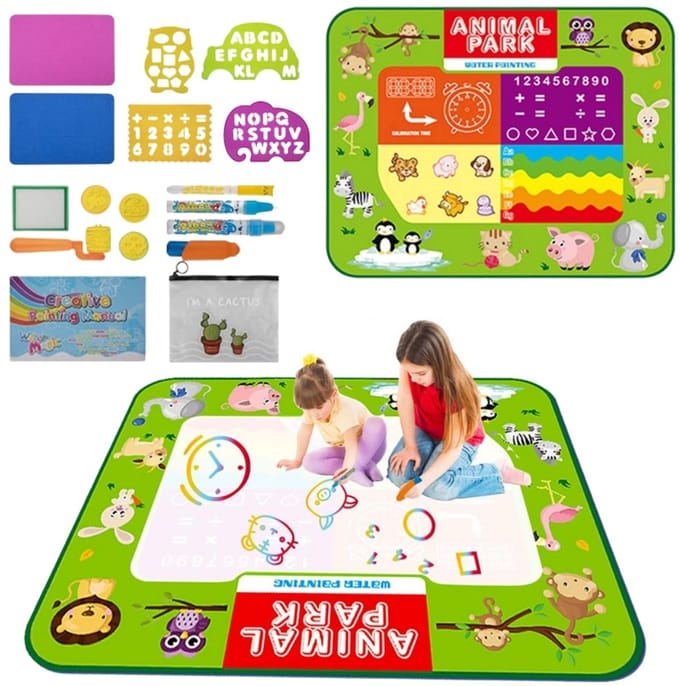 Woopie 2-in-1 waterverfmat Xxl Dubbelzijdige dieren