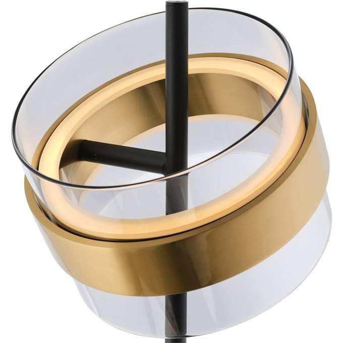 Brilliant LED vloerlamp Inside, messingkleurig/rookgrijs, hoogte 146 cm