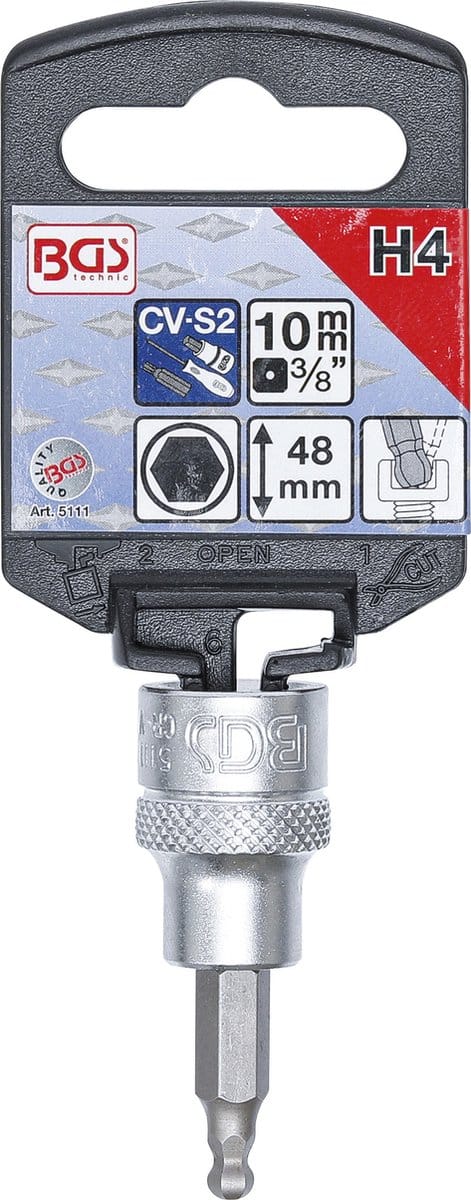 BGS Dopsleutelbit 3/8 INBUS met kogelkop 4 mm