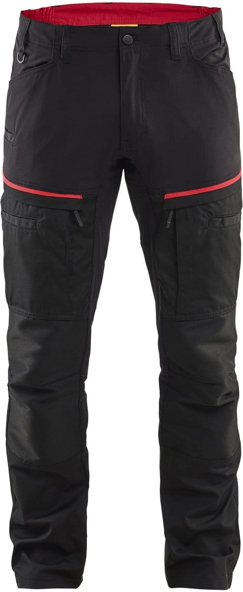 Blaklader Service werkbroek met stretch 1456-1845 - Zwart/Rood - C148