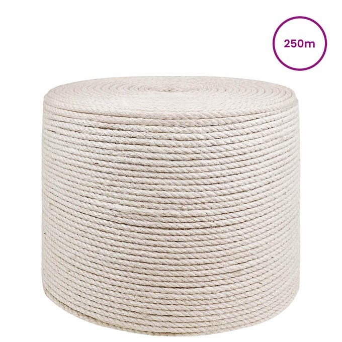 vidaXL - Jutetouw - 4 - mm - Wit - 100% - Tossa - jute
