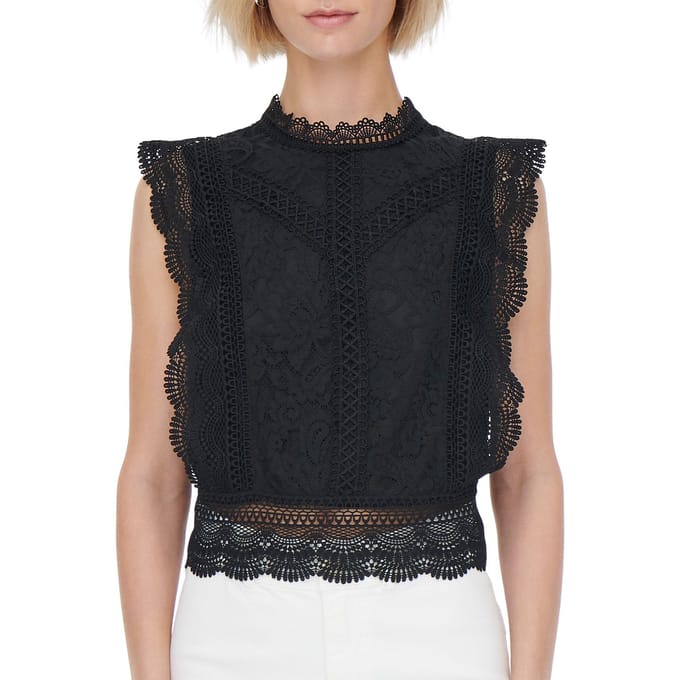 slim fit blousetop met katoen, viscose en lyocell model 'KARO'