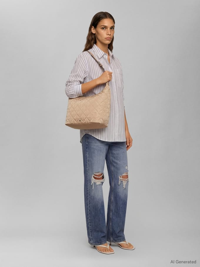 Calvin Klein Quilted - Schoudertas (tannin)