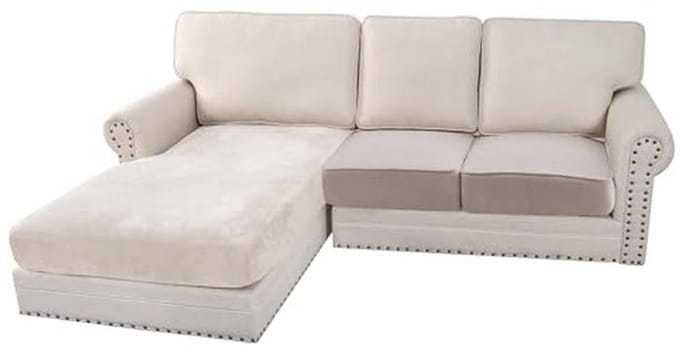 Fluwelen stretch sofa zitkussen hoezen voor chaise bank met elastische bodem