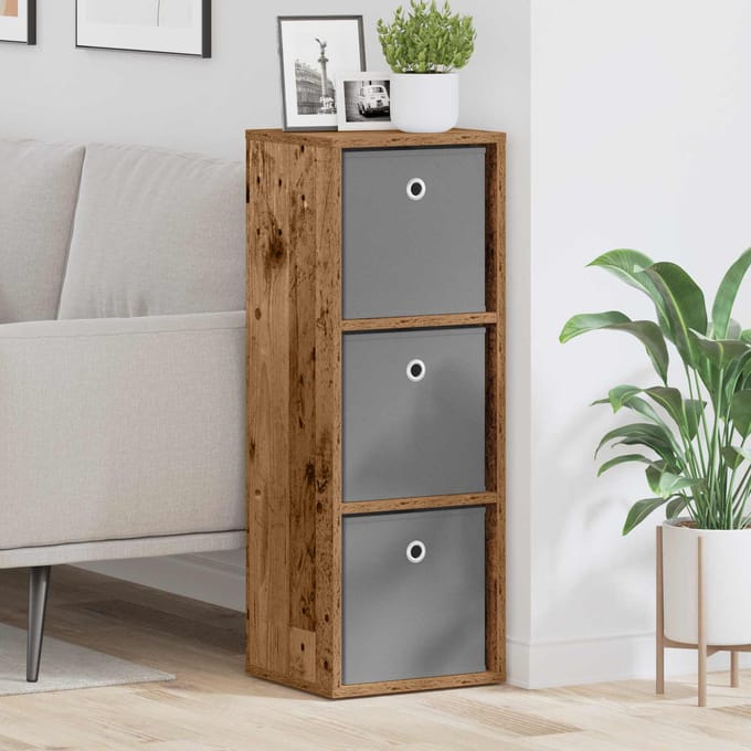 vidaXL - Dressoir - met - lade - Oudhout - 30,5 - x - 27 - x - 84,5 - cm