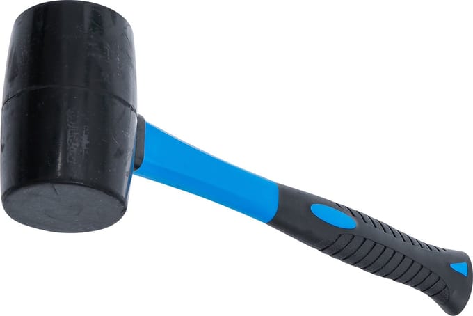 BGS Rubberhamer glasfibersteel zwarte kop Ø 60 mm 500 gram