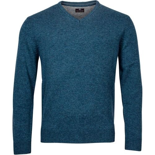 Baileys Trui Lambswool V-Neck Single Knit Raf Blue / male
