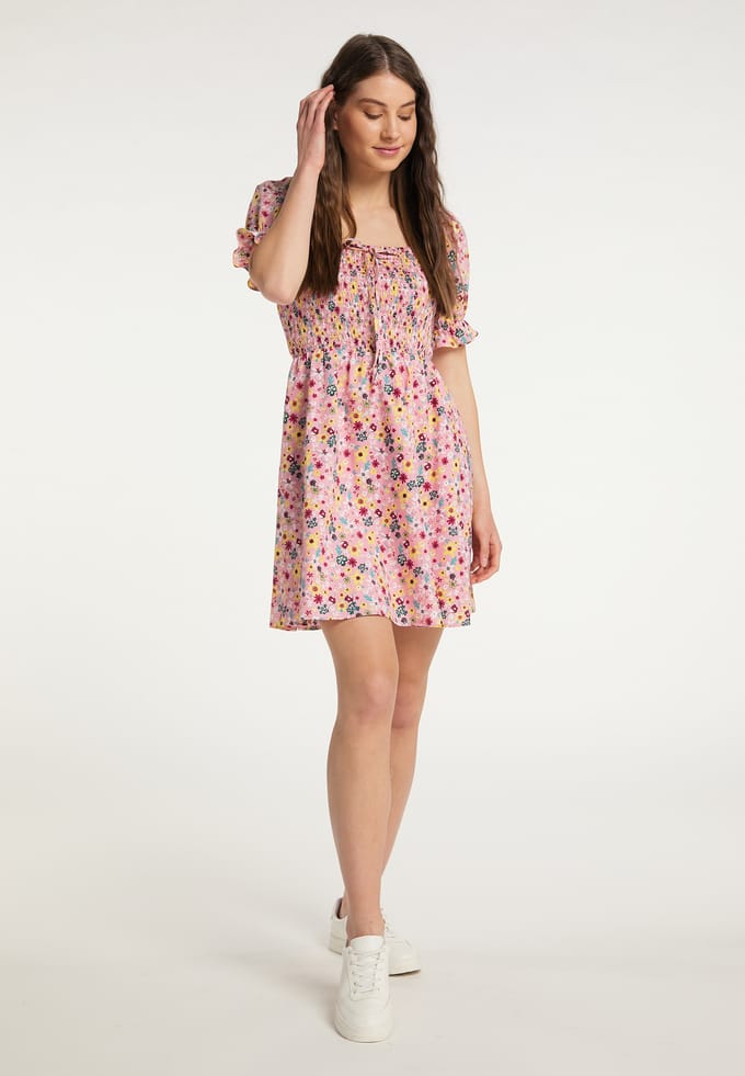 Mymo Zomerjurk Dames Roze Veelkleurig