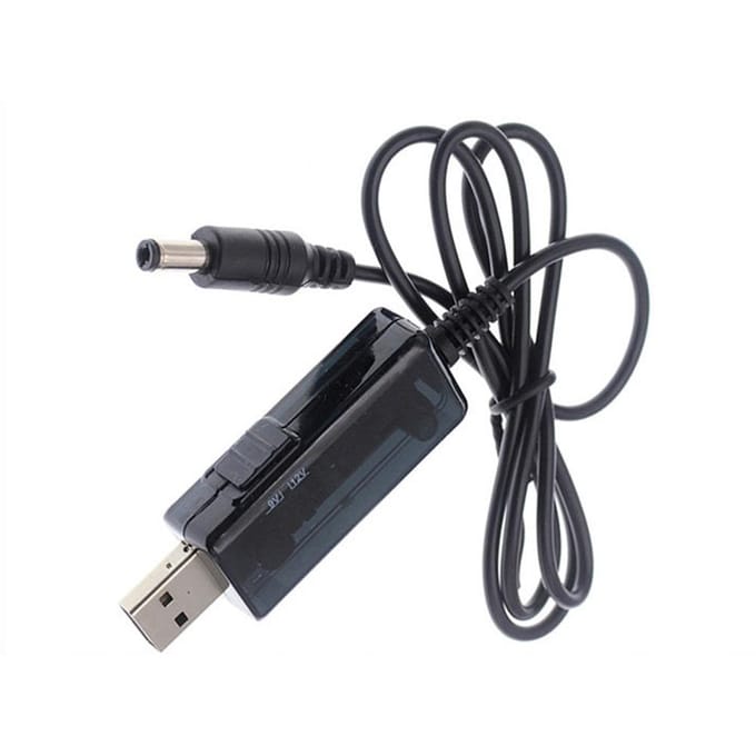 USB Step-up Converter Kabel DC5V naar 9V 12V Boost Power Kabel met DC Jack 5.5x2.1/2.5mm 3.5x1.35mm zwart