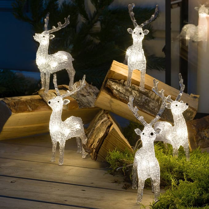 Konstsmide Christmas LED lichtfiguren rendier voor buiten, setE van 5