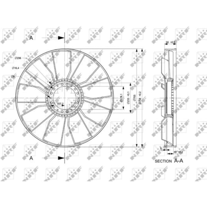Ventilatorwiel, motorkoeling NRF 49813