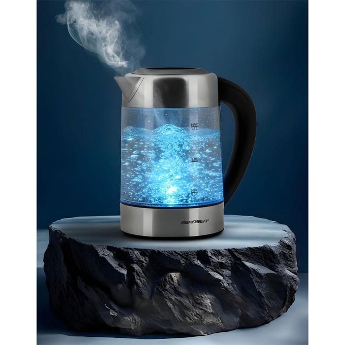 Berdsen BD-714 - Waterkoker - Glazen behuizing - Temperatuurregeling - 1,7 l