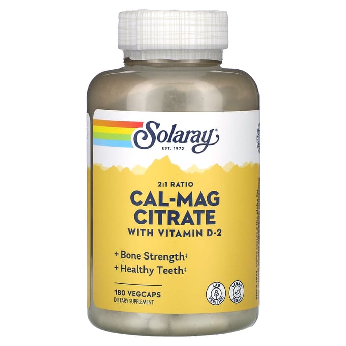 Calcium-Magnesium Citraat, 400 IE Vitamine D, 180 Vegetarische Capsules