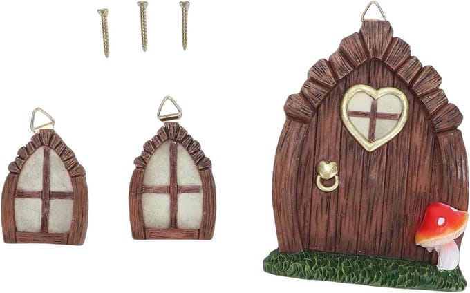 Miniatuur Fee Deur Raam - Feeëntuin Decoratie - Tuin Verfraaien - Glow in the Dark - 3-pack - Niet gespecificeerd