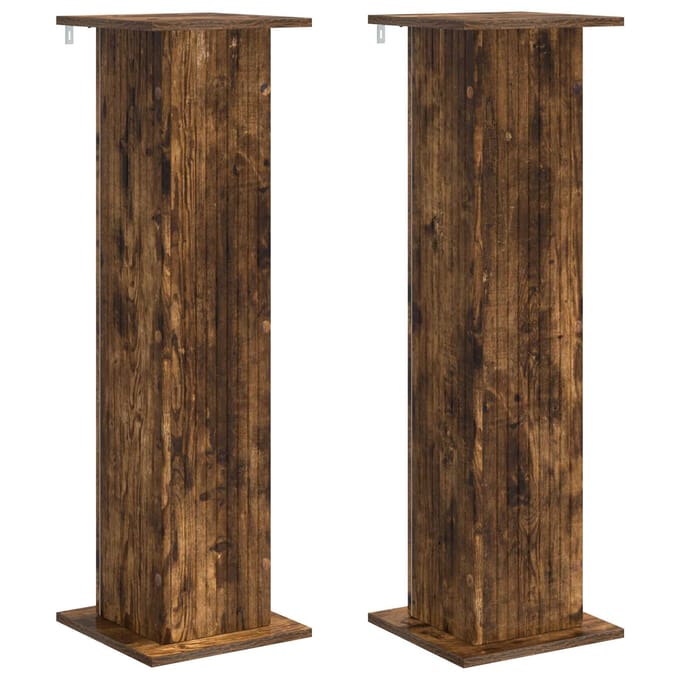 vidaXL - Plantenstand - 2 - st - Gerookt - eiken - 30,5 - x - 30 - x - 100,5 - cm