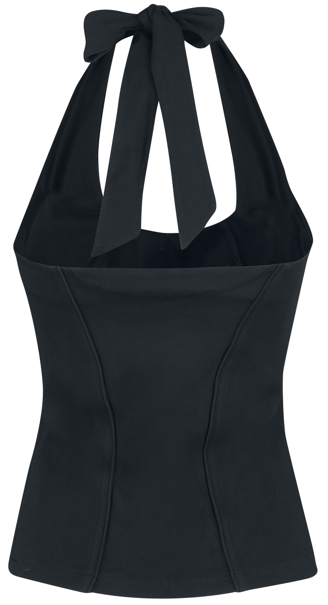 Black Premium by EMP Zwarte haltertop met vetersluiting - Dames - M