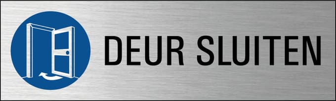 Deur sluiten deurbordje met zelfklevende strip