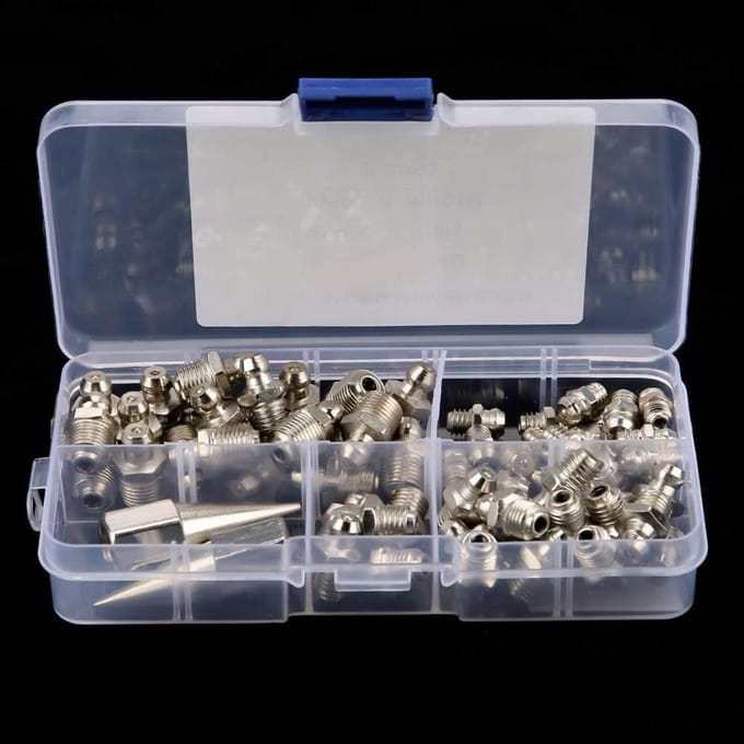 Vetnippels Assortiment - Smeernippel Set - Machine Onderhoud - 60 Delige Set - Diverse Maten - Metaal