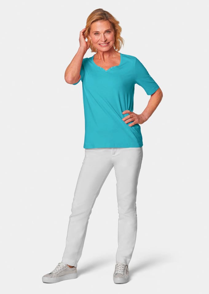 Goldner T-shirt Korte mouw basic shirt van katoen