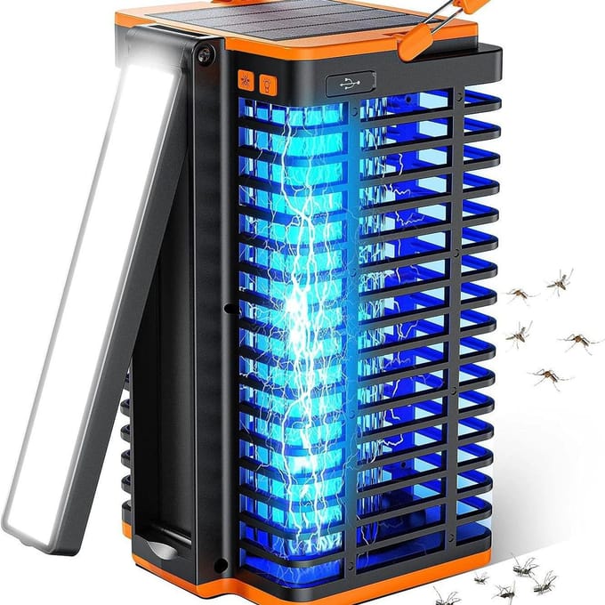 Zonne-muggenlamp voor tuin, buiteninsectenwerend middel, muggendodende lamp blue