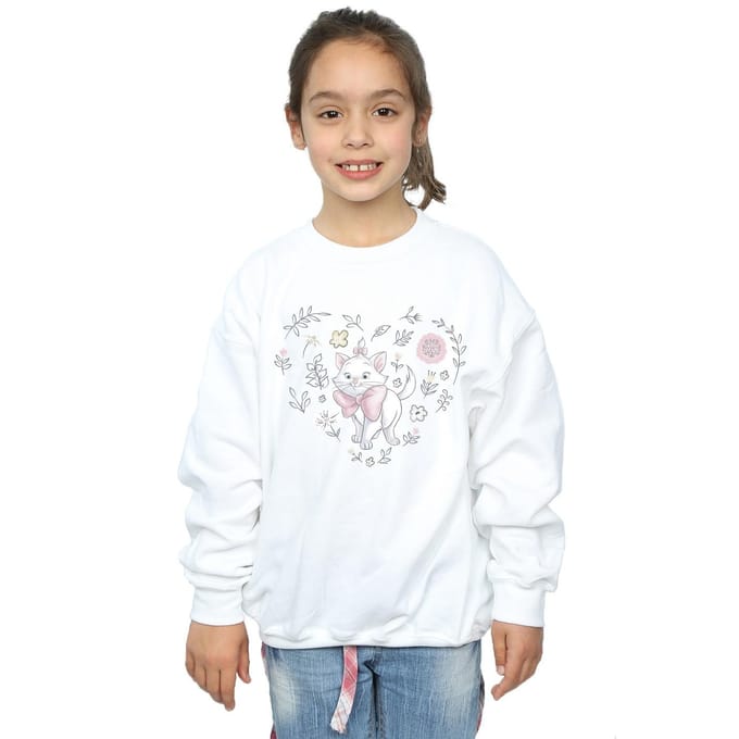 Disney Meisjes The Aristocats Marie Heart Sweatshirt (Wit)