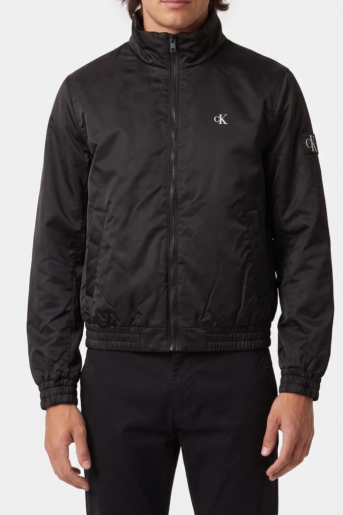 Calvin Klein Long Sleeve Padded Harrington Black Größe: M | Bomberjacken Outlet | Herren | Schwarz