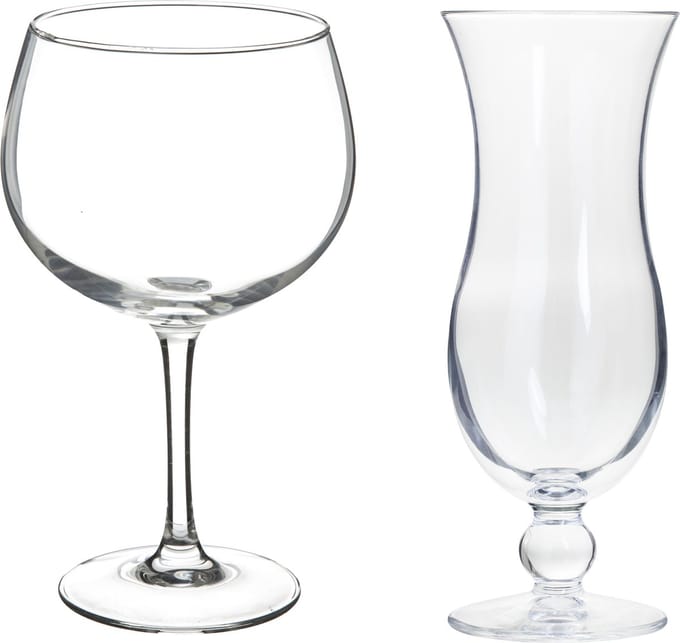 Cocktailglazen set - gin/blue hawaii glazen - 8x stuks