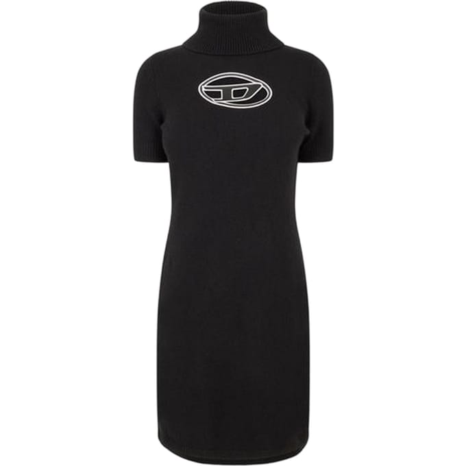 Diesel Dames Argaret mini-jurk met col en strakke pasvorm (Zwart)