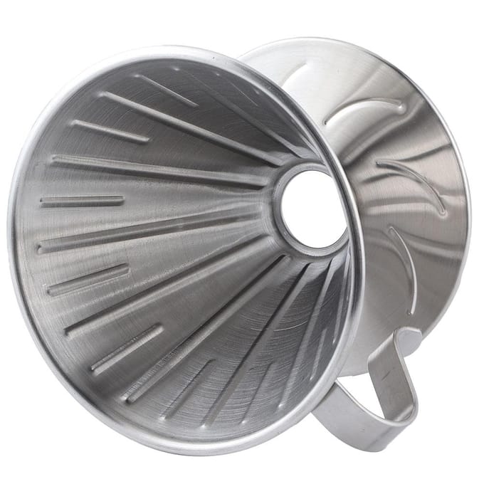 Roestvrijstalen Pour Over Koffie Dripper Kegel Filter Kop Standaard Koffiemachine Accessoires Thuis white