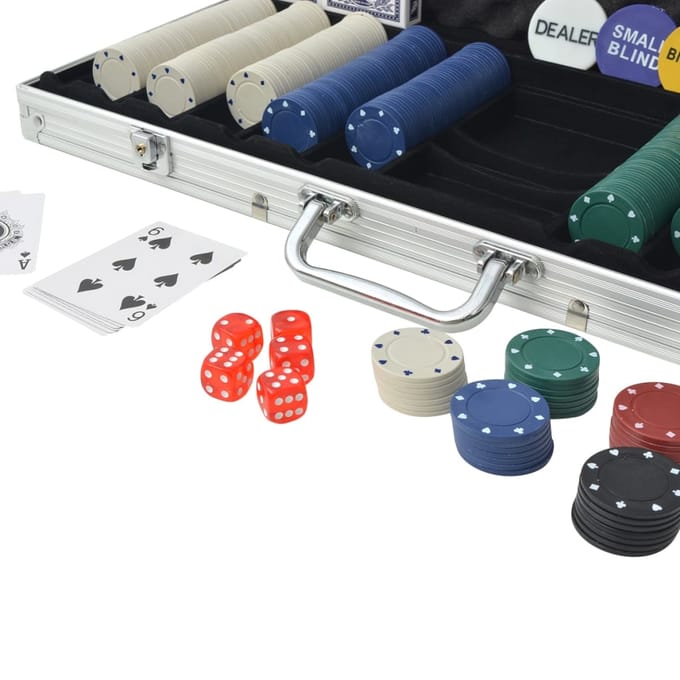 vidaXL Pokerset met 500 chips aluminium