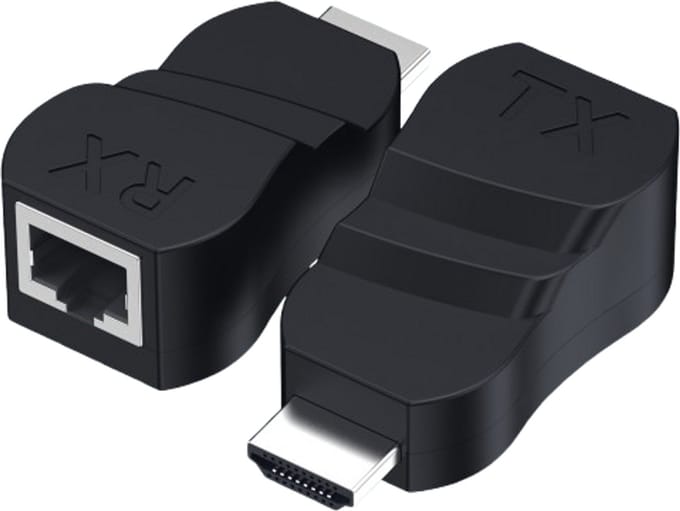 HDMI naar Ethernet (RJ45) adapter - HDMI extender internet adapter connector - tot 30 meter - zwart