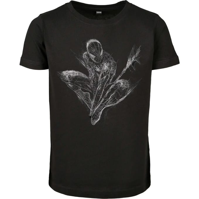 Marvel Spiderman Kinder Tshirt -Kids 146- Spiderman Scratched Zwart