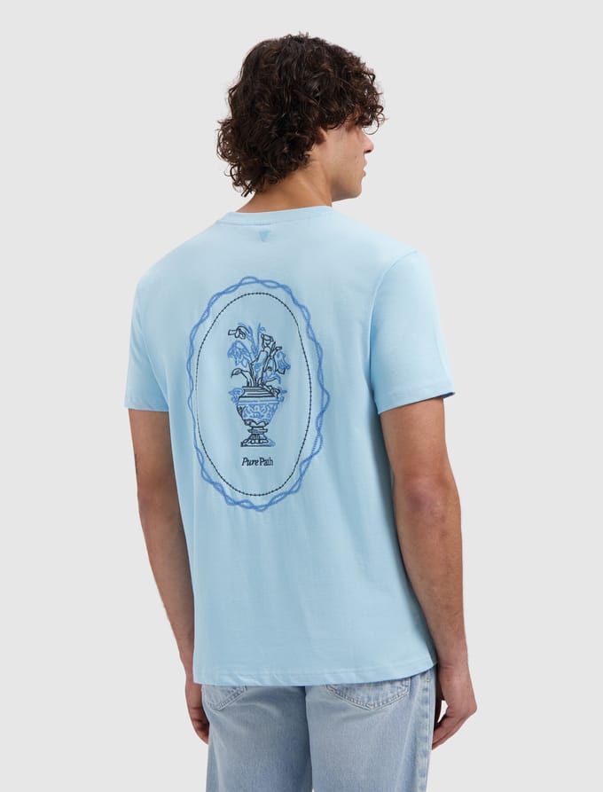 Pure Path Embroidered vase t-shirt