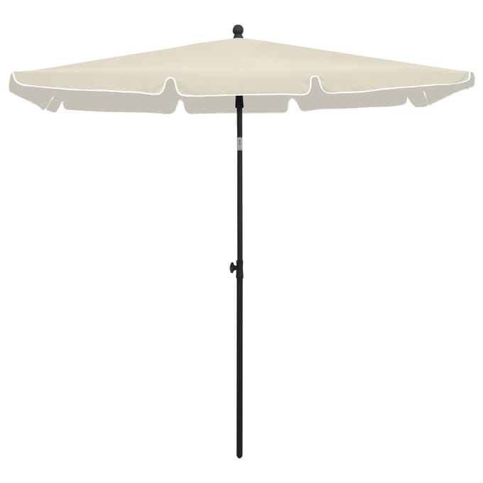 vidaXL - Parasol - met - paal - 210x140 - cm - zandkleurig