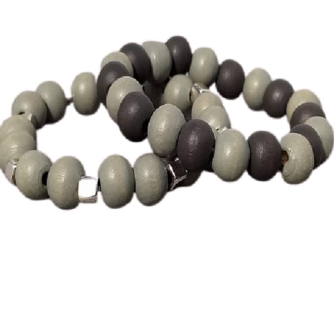 Armband-beads grey block