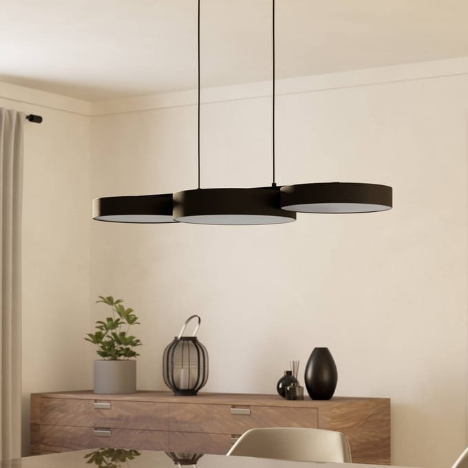 EGLO connect.z Barbano-Z Hanglamp - 82 cm - Zwart|Wit - Instelbaar RGB & wit licht - Dimbaar - Zigbee