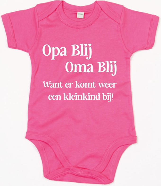 Rompertje Opa Blij Oma Blij-Fuchsia-0-3 Maanden