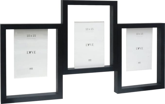 Deknudt Frames multifotolijst S68UB2 P3 - zwart - mdf/kunststof - 3x 10x15