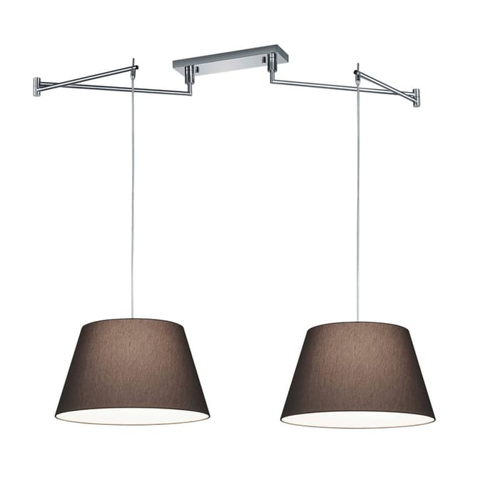 Helestra Certo hanglamp conisch 2-lamps, antraciet