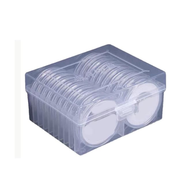 Muntcapsules Rond Plastic Transparant Muntcontainer Etui voor Muntopslag Muntcollectie gray